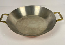 Vintage Paul Revere Ware Copper Round 10.5" Au Gratin 2 Handled Pan 8020 USA