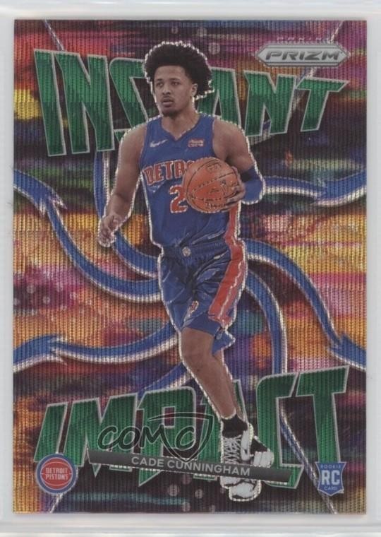 2021-22 Panini Prizm Instant Impact Green Wave Cade Cunningham #1 Rookie RC