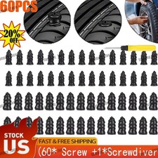 60PCS Car Vacuum Tire Repair Nail Rubber Screw Nails Screwdriver Tool Set w/Box