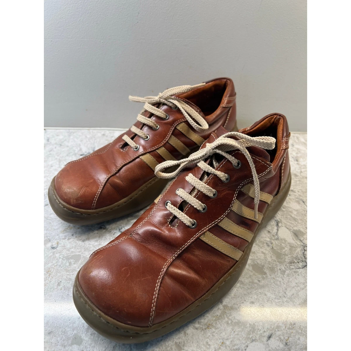PUZZLE Brown Low-Top Lace-Up Men Steve Madden Zeale Brown Leather Casual Sneakers Mens Size 10 NOS 2010 main image 1