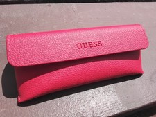 GUESS Red Faux Leather Sunglass Semi-hard Case