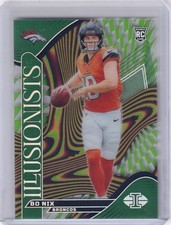 Bo Nix 2024 Panini Illusions Acetate Illusionists Emerald Green Broncos (RC) SSP