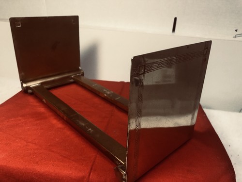 Brass Adjustable Book Ends, 41/2” X 10 1/2” To 16 1/2”, Weight Is 1 - 7oz