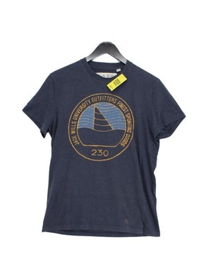 Jack Wills Herren T-Shirt XS Blau Grafik Baumwolle mit Polyester Basic
