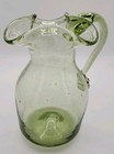 EUC Hand Blown Green Glass Pitcher with Handle and Ice Lip Pontil On Bottom — photo 5