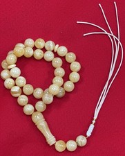 Original Natural Baltic Amber Stone- Tesbih, Subha *33 Beads +3 12.81mm 47 Grams