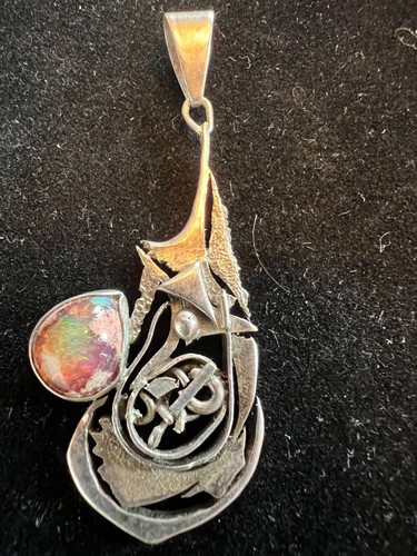 Sterling Silver Modernist Abstract Pendant