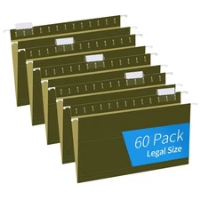 Hanging File Folders, 60 Pack Reinforced Hanging Folders Legal Size, Designed...