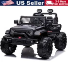 Kids Ride On Car 2 Seats 24V with Remote Control Large Seat Black