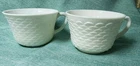 Vintage Anchor Hocking 1930's Vitrock Glass White Fish Scale Pattern Cups (2)