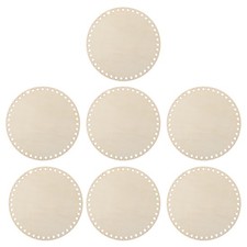 8" Dia 7 Pcs Round Crochet Basket Bottom,Woody