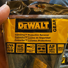 DEWALT Converter Safety Goggle Black Anti-Fog Foam Lined Hard Coat