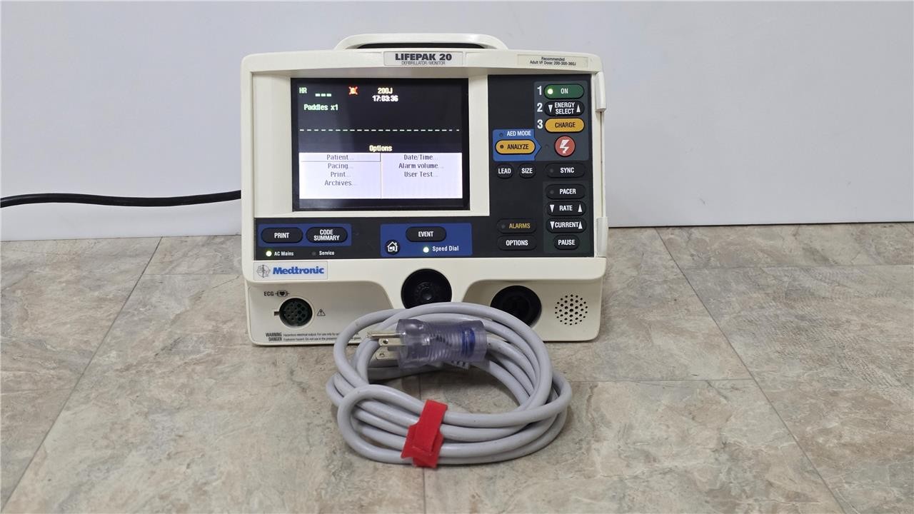 Physio Control Lifepak 20 Biphasic 3 Lead ECG Pacing Analyze