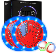 Toss and Catch Ball Game Set, Glow in the Dark, Kids Toddler Baseball Catch Ball
