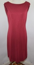 VTG La Belle Burgundy Red Glittery Draped Back Cocktail Dress USA Made Womens L