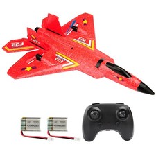 US Red 2.4G Airplane Plane 2CH 3-Axis Gyro Glider LED EPP Fighter Model Toys F22