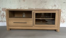 Wooden TV Cabinet - 1 Drawer - Glass Door