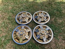 Vintage 14" Chrome/Gold Wheel Covers 70's Made in Australia EXC