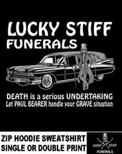 Grave Undertaker Paul Bearer & Lucky Stiff Funerals Hearse Zip Hoodie Sweatshirt