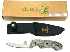 ELK RIDGE FIXED BLADE CAMO HUNTER WITH SHEATH ER046