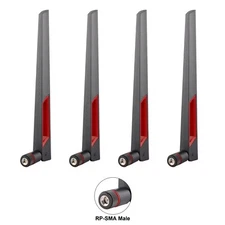 2 - 4 Pack High Gain Gaming 6Ghz Tri-Band Antenna for WiFi Wireless Card Router