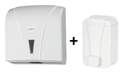 MARKENLOS Spender-Set Handtuchspender Papierhandtuchspender + Seifenspender Spender weiß