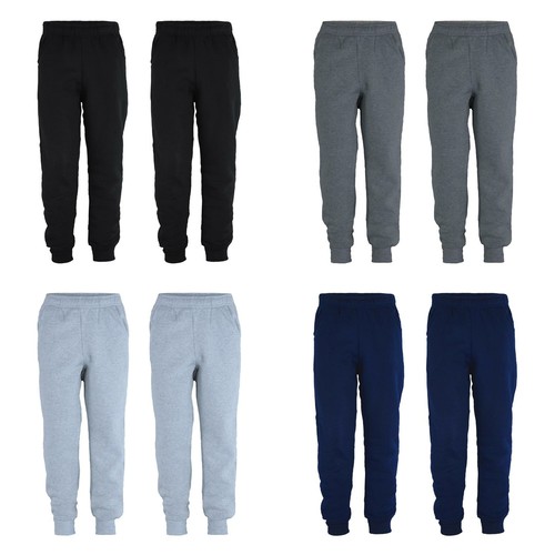 Kids Plain Pants Boys Tracksuit Bottoms 
