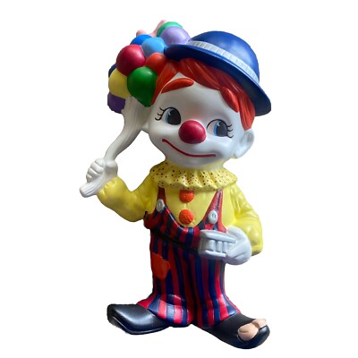 Vintage  Colorful Atlantic Mold Ceramic Balloon Vendor Boy Figure 12inch Tall