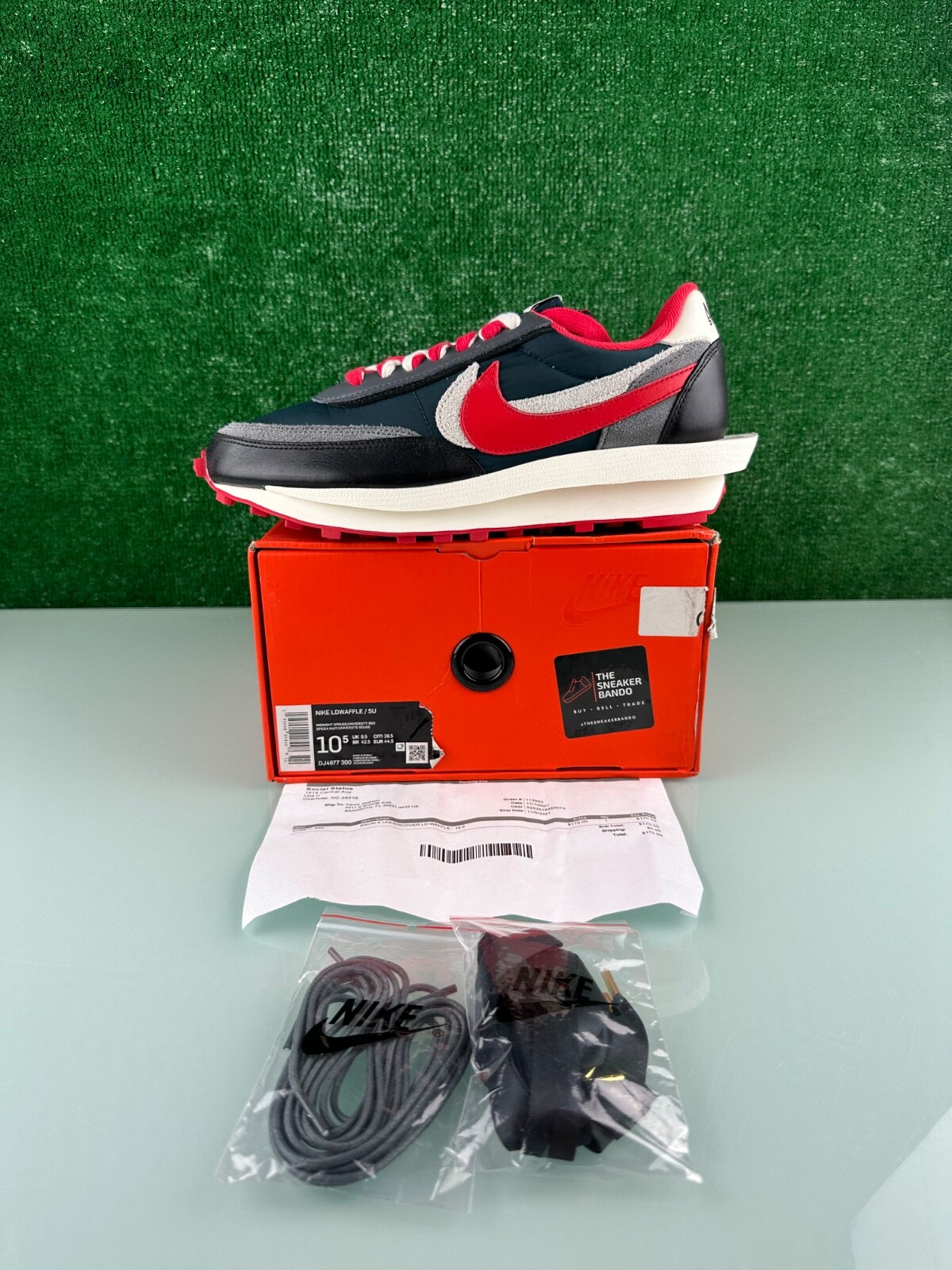 SACAI X NIKE Taglia 10 5 Nike sacai x Undercover x LDWaffle Midnight Spruce University Rosso