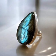 Labradorite Solid 925 Sterling Silver Ring 5