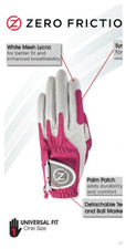 Zero Friction Performance Left Hand Compression-Fit One Size Golf Glove pink.