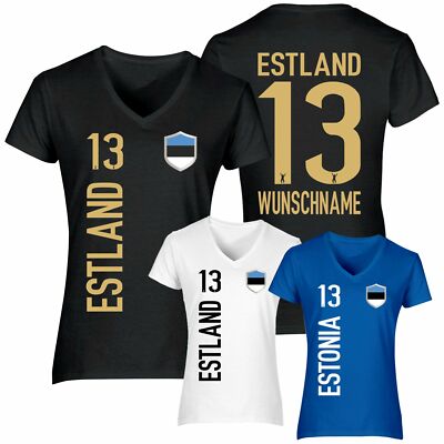 FanShirt ESTLAND Trikot Damen Druck Nummer Name Jersey WM EM ESTONIA FanShirts4u