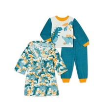 Toddler Boys' Long Sleeve Pajama Robe Set Dinosaurs PJ Me 3pc 5T