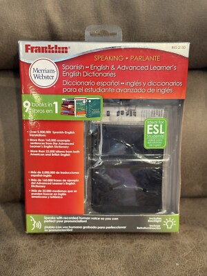 Franklin BES-2150 Merriam Webster Speaking Spanish English Dictionary NewOpenBX