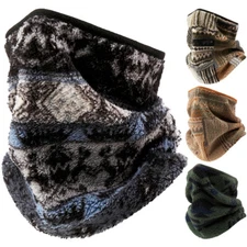 Winter Neck Warmer Gaiter Windproof Thick Fleece Lined Half Face Mask Tube Scarf
