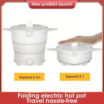 Portable Foldable Silicone Electric Kettle Travel Camping Hot Water Boiler New