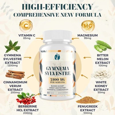 2100mg | cinnamon, bitter melon vitamins, magnesium, and chromium