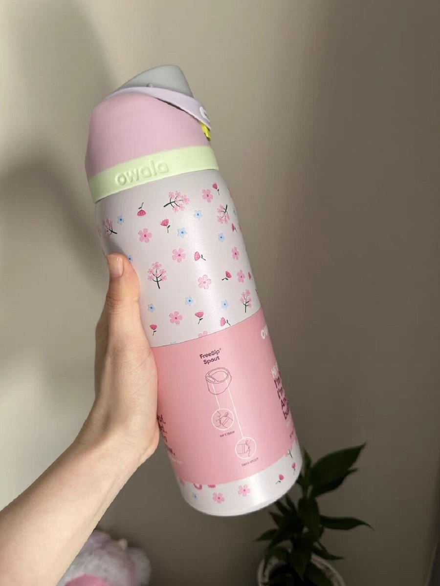 Owala 32oz FreeSip Stainless Steel Water Bottle,Cherryblossom New