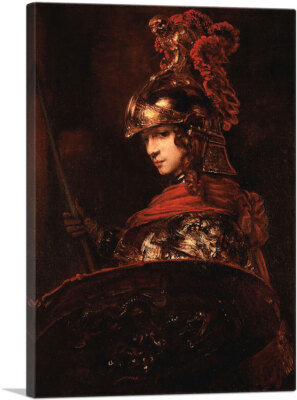 ARTCANVAS Athena Pallas 1665 Canvas Art Print by Rembrandt van Rijn