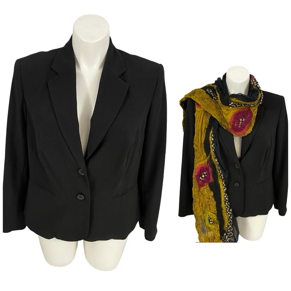 East 5th Blazer Womens 16W Black Jacket Work Basic Office Capsule Minimalist - Image 4 of 4
