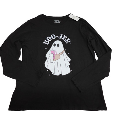 Halloween Shirt Womens Large Boo-Jee Ghost Stanley Cup Spooky Graphic Tee