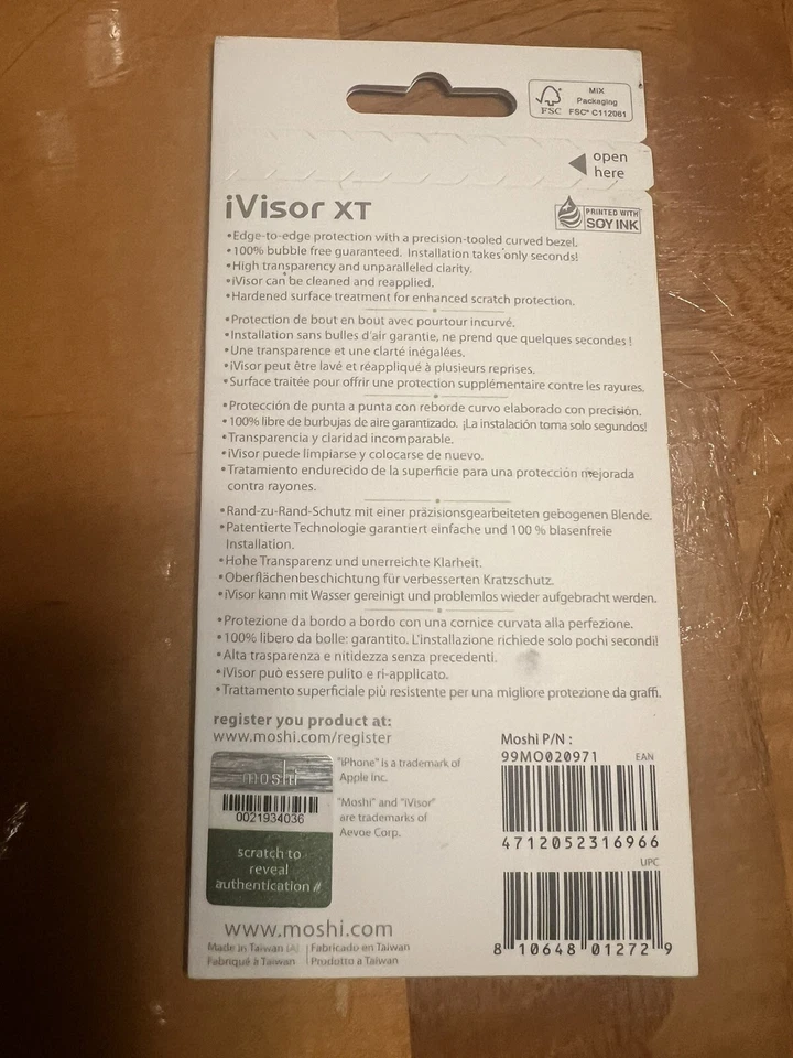 Protector Pantalla Cristal Templado Moshi iVisor XT para iPhone 6, Blanco Nuevo Precintado Foto 2 de 3