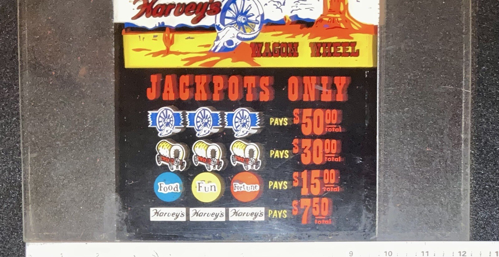 Original Harvey's Wagon Wheel Slot Machine Awards Card Game Screen eBay