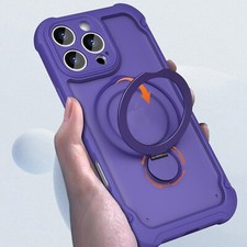 Mag Safe Case for iPhone 16 15 14 13 12 11 Shockproof Rotating Ring Stand Cover