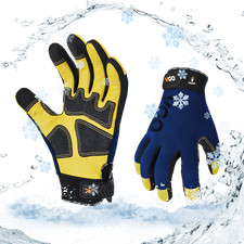 Vgo 1Pair 32&deg;F 3M Lined Winter Waterproof Pig Leather Work Gloves (PA7726FLWP)