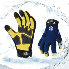 Vgo 1Pair 32°F 3M Lined Winter Waterproof Pig Leather Work Gloves (PA7726FLWP)