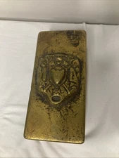 Vintage JARU Pottery MCM Trinket Box Olive Green Interior 4x7