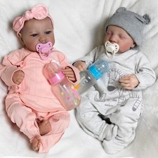 Twins Reborn Dolls Realistic Baby Girl Boy Vinyl Silicone Real Newborn Doll Gift