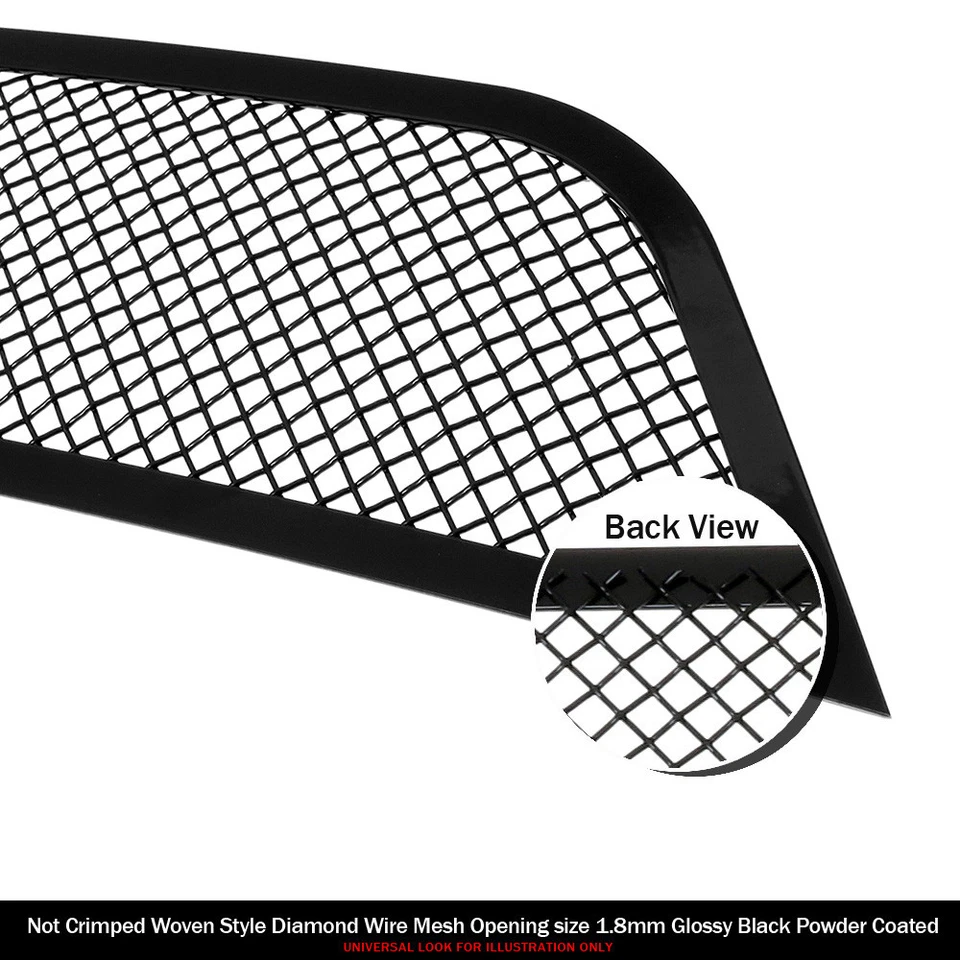 Se adapta a Dodge Ram 1994-2001 superior acero inoxidable malla negra parrilla inserto Foto 3 de 3