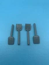 Lego Parts 3837 Minifigure Utensil Shovel / Spade (Round Stem End) Lot Of 4 Gray